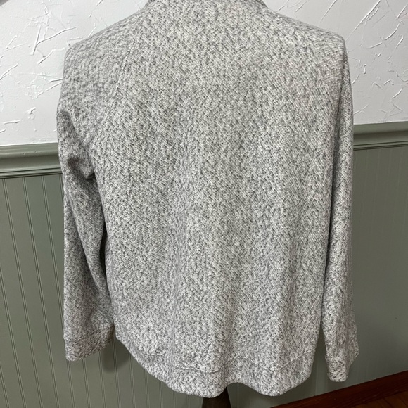 LL Bean Womens Sweater Fleece Zip Jacket Size Large Heathered Gray - Picture 2 of 6